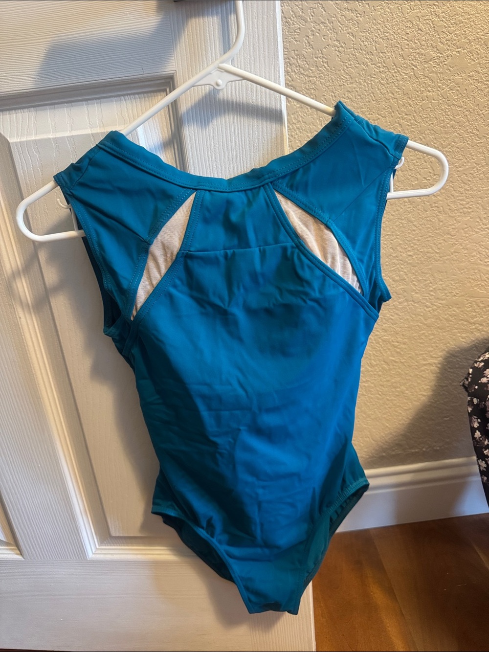 Balera Teal and White Sleeveless Dance Leotard